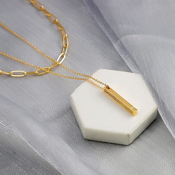 Layered Heart Necklace Pendant Handmade 18k Gold Plated Dainty Gold Choker Arrow - Picture 2 of 5